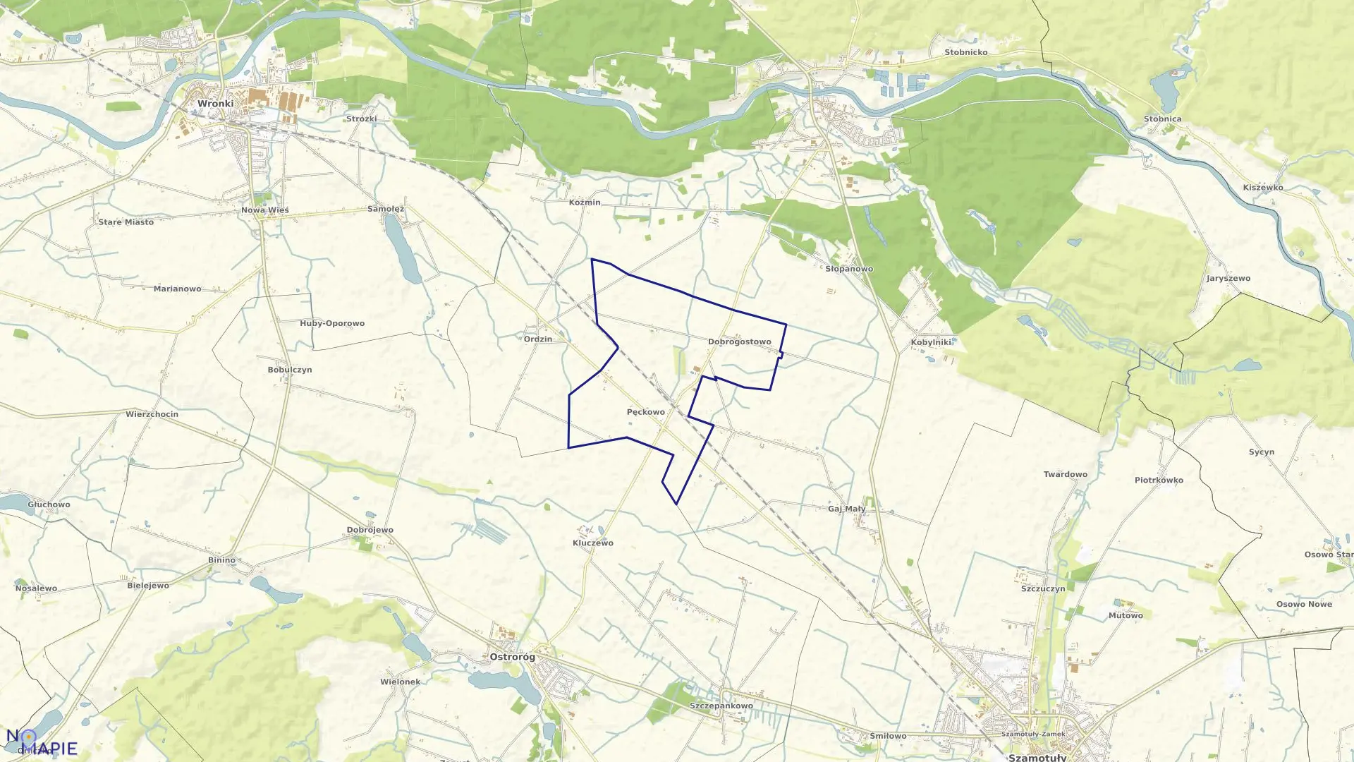 Mapa obrębu DOBROGOSTOWO w gminie Obrzycko